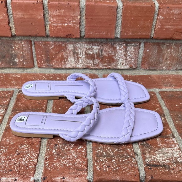 Dolce Vita Indy Lilac Stella Braided Straps Square Toe Flat Sandals Size 8.5 - Picture 1 of 7